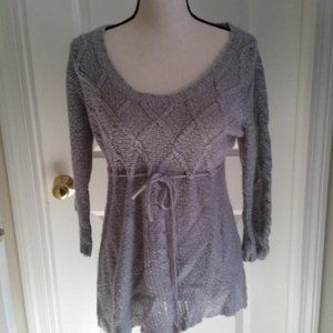 Art & Soul scoop neck tie waist sweater